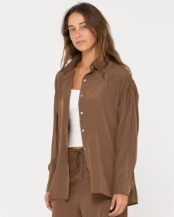 Best Porter Oversized Long Sleeve Shirt Womens Shirts