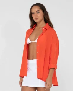 Best Sale Porter Oversized Long Sleeve Shirt Womens Shirts