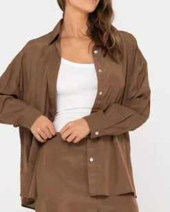 Best Porter Oversized Long Sleeve Shirt Womens Shirts