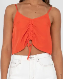 Fashion Porter Ruched Cami Crop Top Womens Fashion Tops