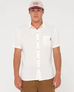 Fashion Razor Blade Short Sleeve Rayon Shirt Mens Shirts