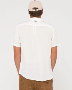 Fashion Razor Blade Short Sleeve Rayon Shirt Mens Shirts