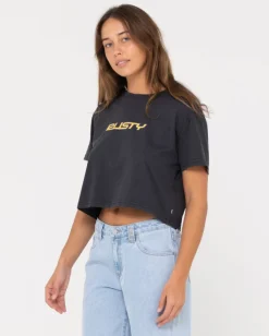 Best Sale Rider Relaxed Fit Graphic Crop Tee Womens Graphic Tees