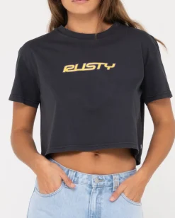 Sale Rider Relaxed Fit Graphic Crop Tee Womens Tees & Tanks