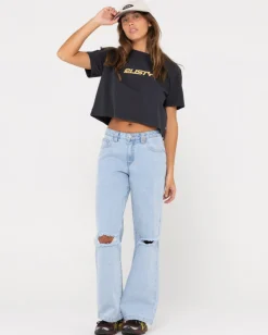 Sale Rider Relaxed Fit Graphic Crop Tee Womens Tees & Tanks