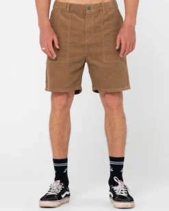 Cheap Rigglet Cord Workwear Elastic Short Mens Shorts