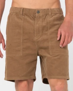 Cheap Rigglet Cord Workwear Elastic Short Mens Shorts