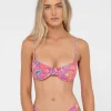 Sale Rio Hibiscus Printed Balconette Bikini Top Womens Bikini Tops