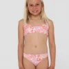 Flash Sale Rio Hibiscus Printed Bikini Set Girls Kids Swimwear