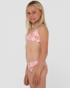 Flash Sale Rio Hibiscus Printed Bikini Set Girls Kids Swimwear