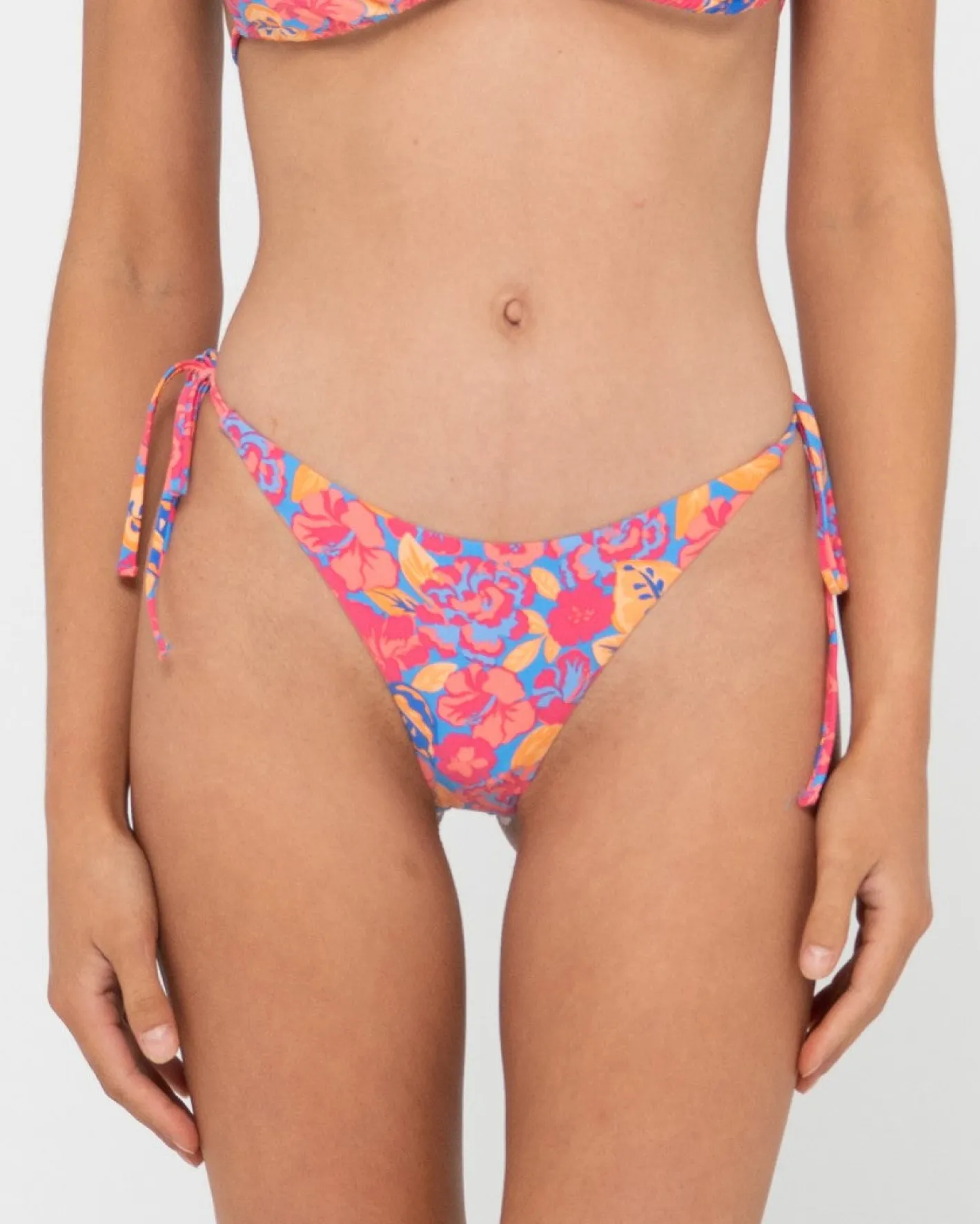 Clearance Rio Hibiscus Printed Brazilian Side Tie Bikini Bottom Womens Bikinis