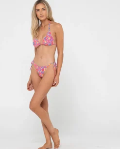 Flash Sale Rio Hibiscus Printed Brazilian Side Tie Bikini Bottom Womens Bikini Bottoms