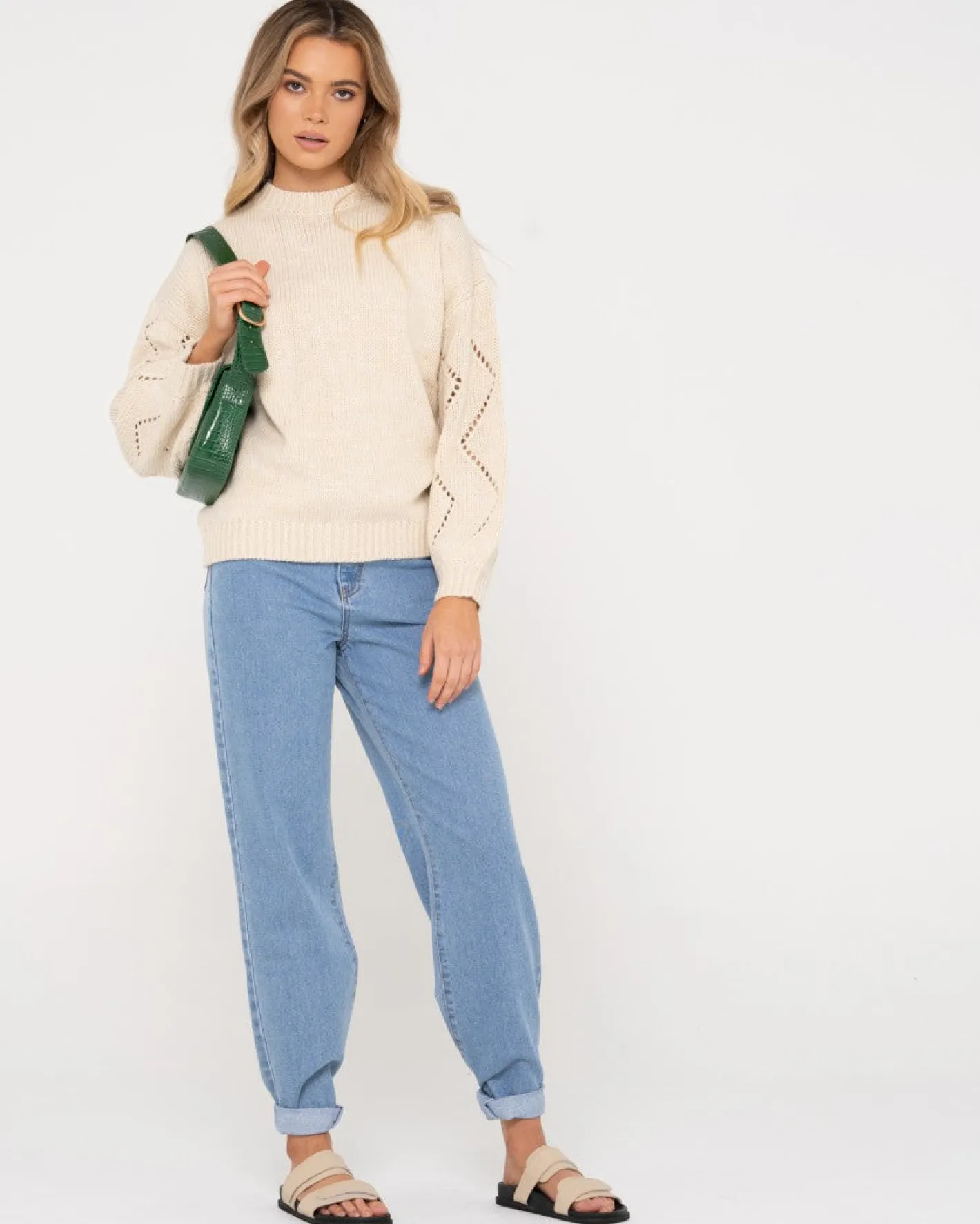 Hot Rossie Relaxed Fit Crew Neck Knit Womens Knitwear