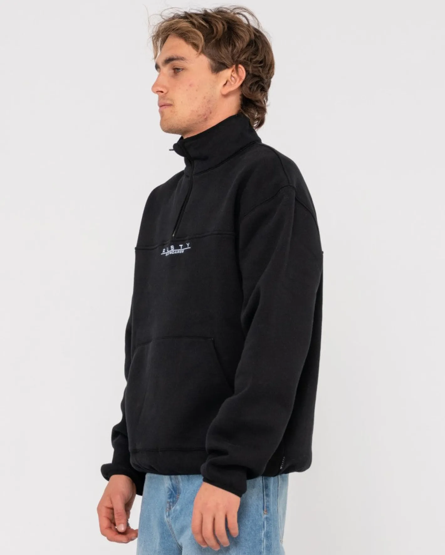 Cheap Rs Relaxed 1/4 Zip Super Fleece Mens Hoodies & Fleece