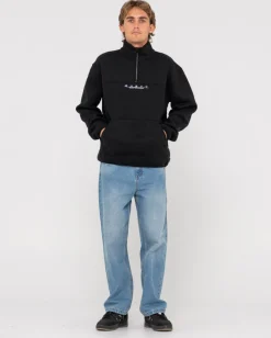 Cheap Rs Relaxed 1/4 Zip Super Fleece Mens Hoodies & Fleece