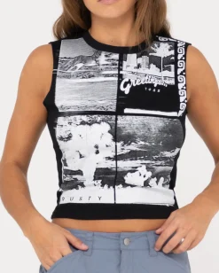 Clearance Greetings Slim Fit Graphic Tank Womens Tees & Tanks