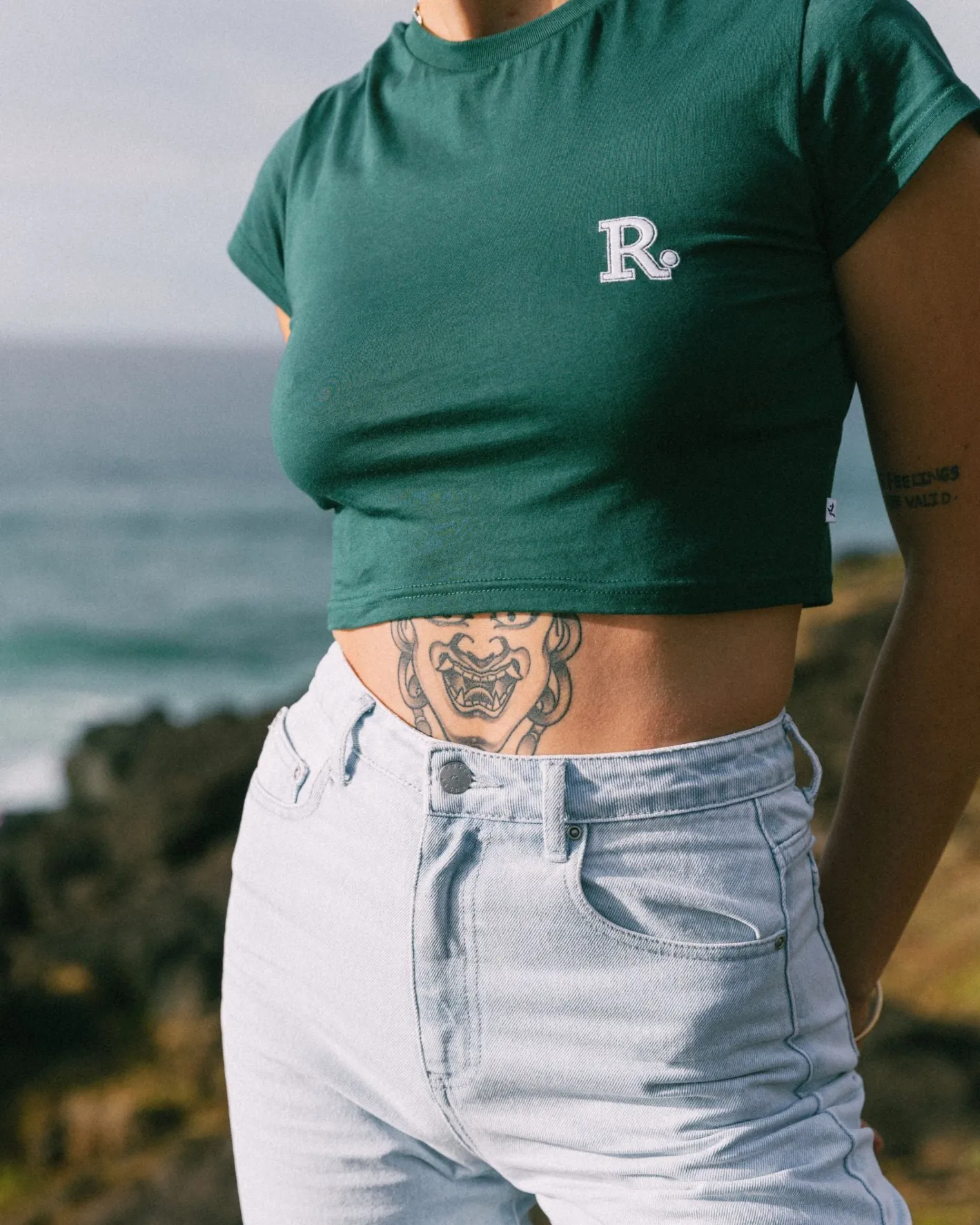 Flash Sale Line Short Sleeve Baby Tee Womens Tees & Tanks