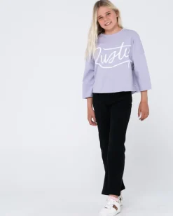 New Script Long Sleeve Tee Girls Kids Tops