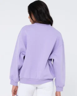 Outlet Script Oversize Crew Neck Fleece Womens Hoodies & Fleece