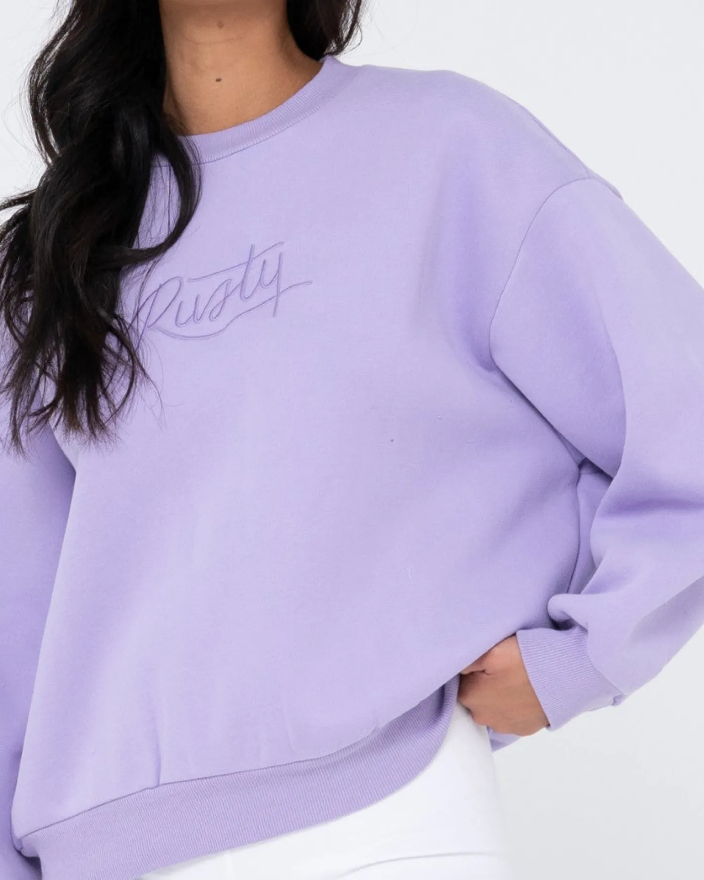 Outlet Script Oversize Crew Neck Fleece Womens Hoodies & Fleece