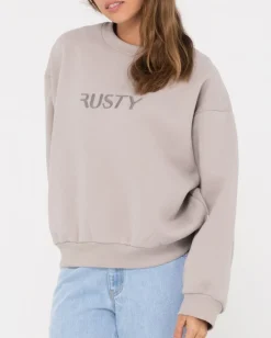 New Signature Oversize Crew Fleece Womens Hoodies & Fleece