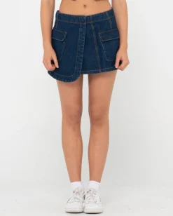 Store Ryley Low Rise Cargo Denim Mini Skirt Womens Skirts