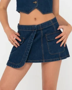 Store Ryley Low Rise Cargo Denim Mini Skirt Womens Skirts