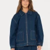 Store Ryley Oversized Zip Through Denim Jacket Womens Jackets