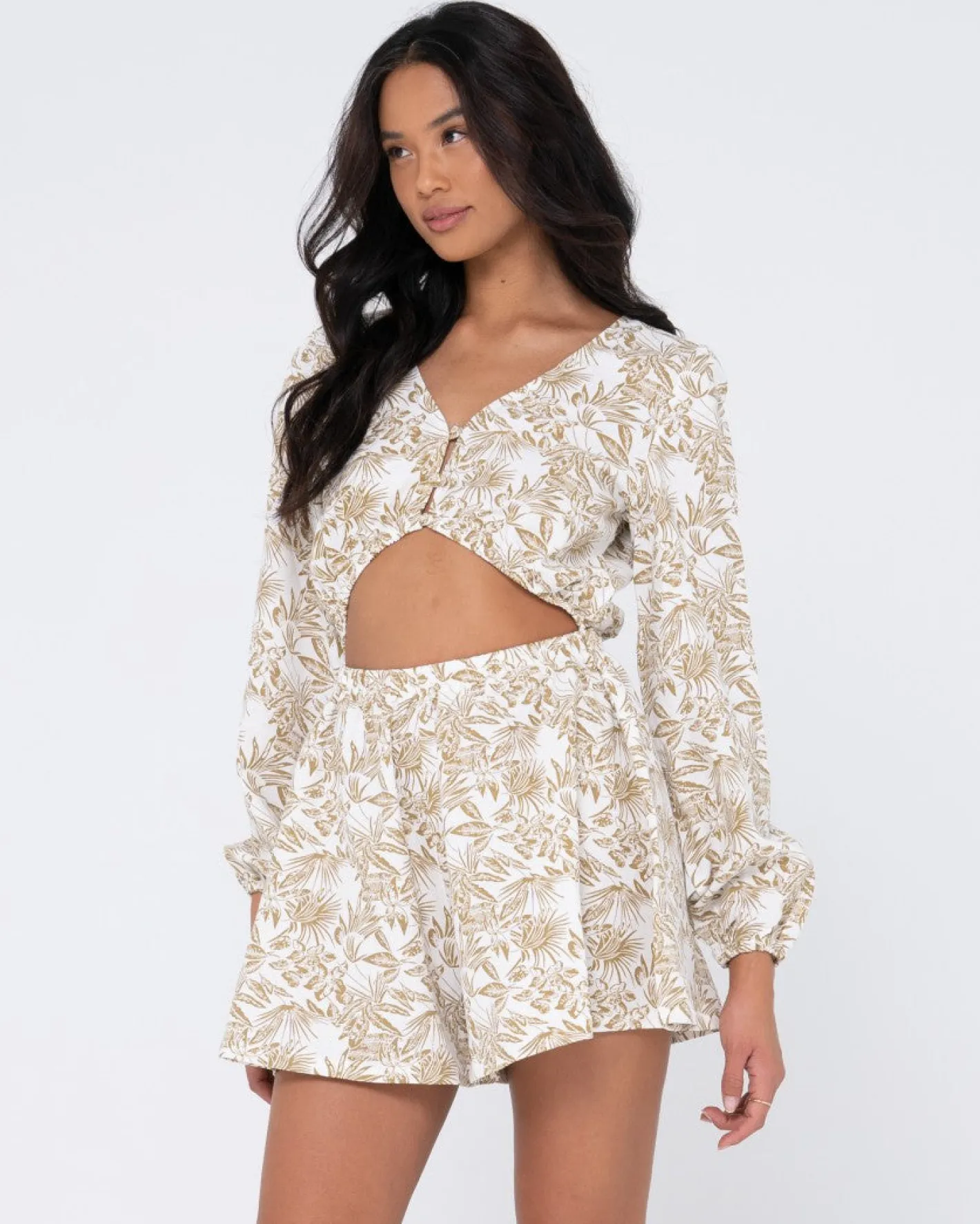 Fashion Salvador Long Sleeve Playsuit Womens Mini Dresses