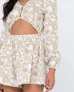 Fashion Salvador Long Sleeve Playsuit Womens Mini Dresses