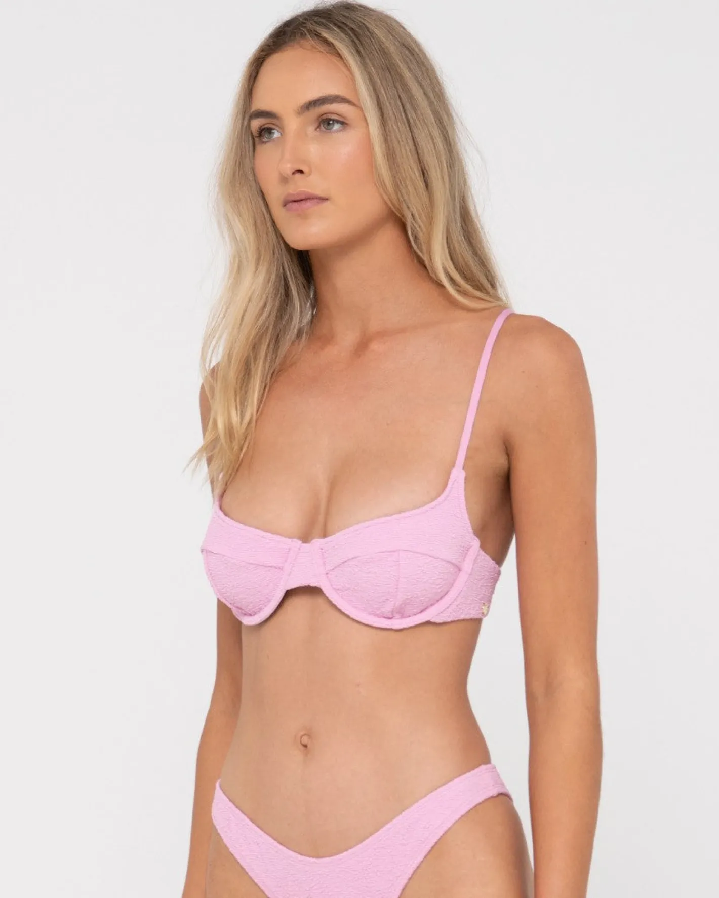 Clearance Sandalwood Textured Balconette Bikini Top Womens Bikinis