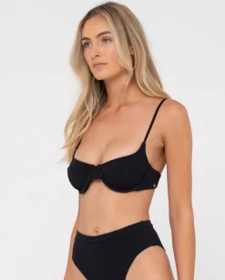 Cheap Sandalwood Textured Balconette Bikini Top Womens Bikini Tops