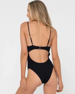 Online Sandalwood Textured Balconette One Piece Womens One Piece