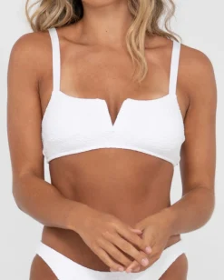 Clearance Sandalwood Textured Bralette Bikini Top Womens Bikinis
