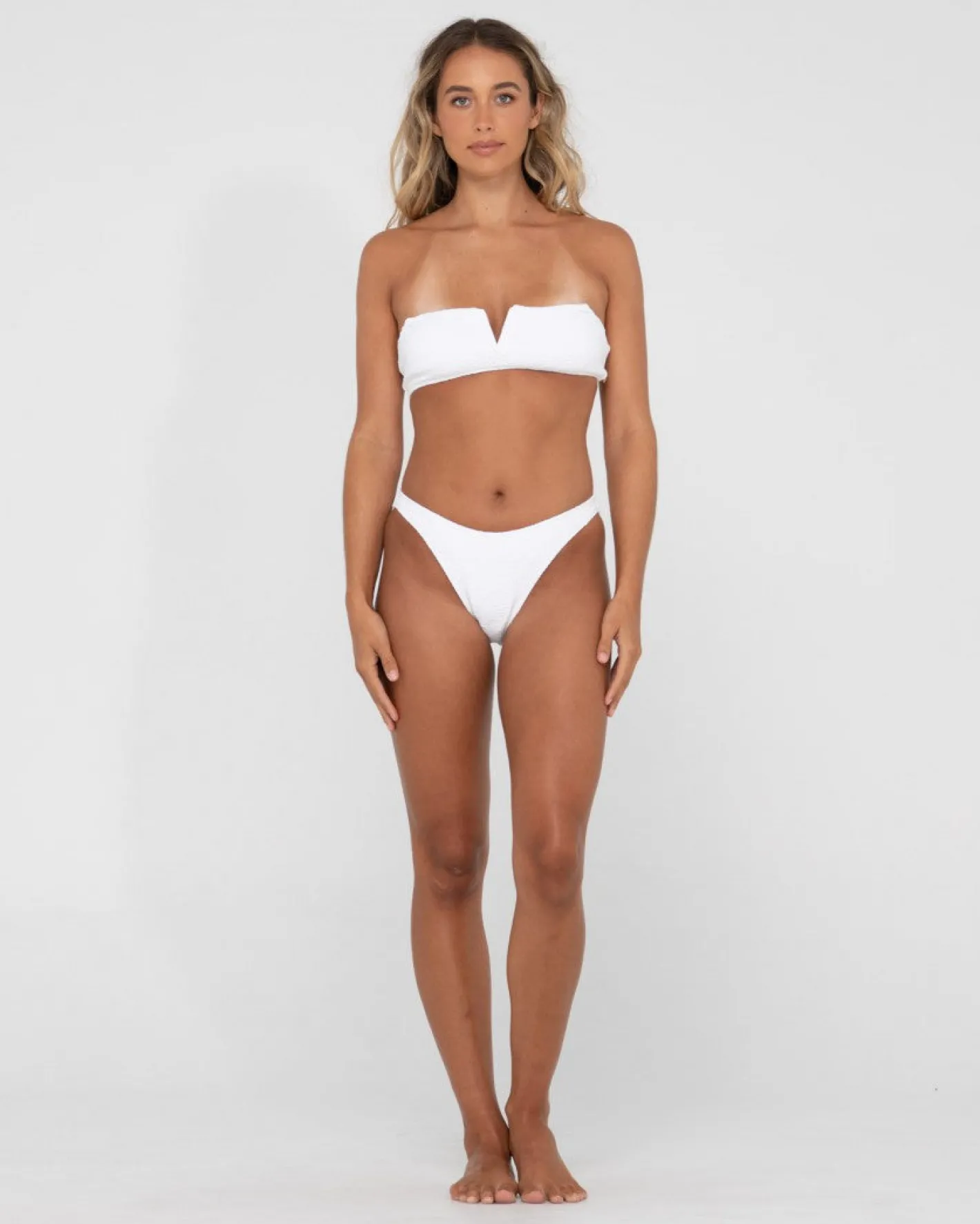 Hot Sandalwood Textured Classic Bikini Bottom Womens Bikini Bottoms