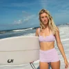 Store Sandalwood Textured High Waisted Surf Short Womens Bikinis