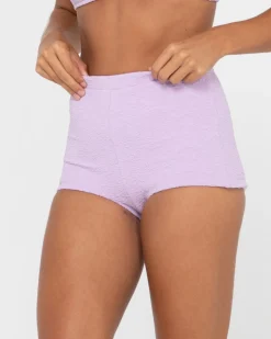 Store Sandalwood Textured High Waisted Surf Short Womens Bikinis