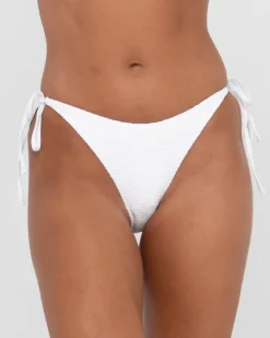 Best Sale Sandalwood Textured Midi Side Ties Bikini Bottom Womens Bikini Bottoms