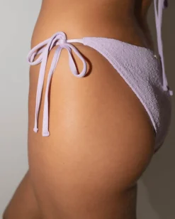 Store Sandalwood Textured Midi Side Ties Bikini Bottom Womens Bikini Bottoms