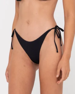 Store Sandalwood Textured Midi Side Ties Bikini Bottom Womens Bikini Bottoms