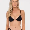 Outlet Sandalwood Textured Slick Triangle Bikini Top Womens Bikini Tops