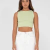 Flash Sale Scarlett Ribbed Cropped Tank Top Womens Tees & Tanks