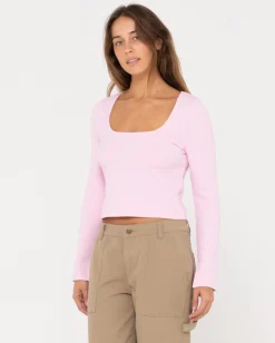 Outlet Scarlett Ribbed Long Sleeve Top Womens Fashion Tops