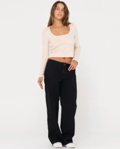 Cheap Scarlett Ribbed Long Sleeve Top Womens Fashion Tops