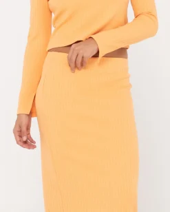 Cheap Scarlett Ribbed Mid Rise Maxi Tube Skirt Womens Skirts