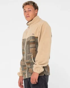 Hot Shag Paneled Full Zip Fleece Mens Hoodies & Fleece