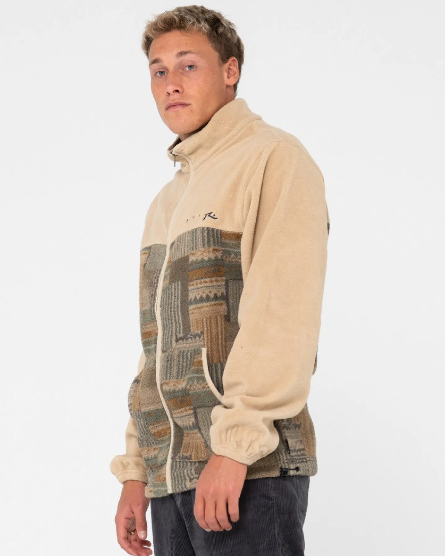 Hot Shag Paneled Full Zip Fleece Mens Hoodies & Fleece