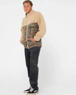 Hot Shag Paneled Full Zip Fleece Mens Hoodies & Fleece