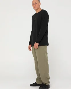 Clearance Short Cut Waffle Long Sleeve Tee Mens Tees