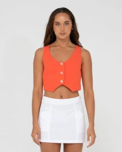 Sale Sicily Button Down Vest Top Womens Fashion Tops